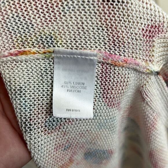 J. Jill size small floral cardigan sweater linen and viscose - Picture 3 of 3